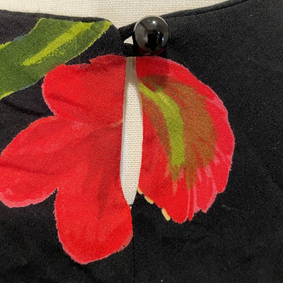 Hampton Dress Co. Vintage Red Rose Ruffled Hem Dress  sz 8  Very Nice!! EUC - Picture 5 of 6